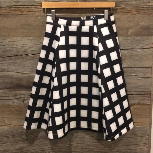 AMPERSAND AVE Dresses & Skirts - Black and White checked neoprene midi skirt